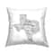 Stupell Industries Texas State Outline Shape City Typography Throw Pillow, 18" x 18"